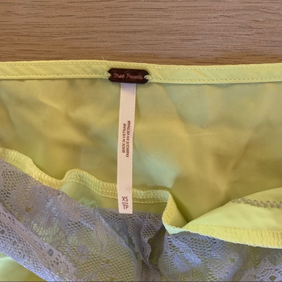 Free People Neon Yellow Lacey Crop Top - Picture 2 of 2